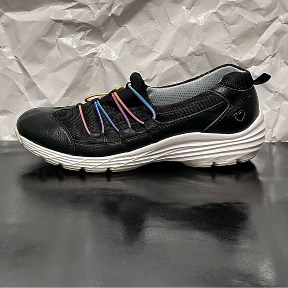 Nurse Mates Dash  Black Leather Slip On Nurse Sneakers Size 8.5M - Picture 11 of 16